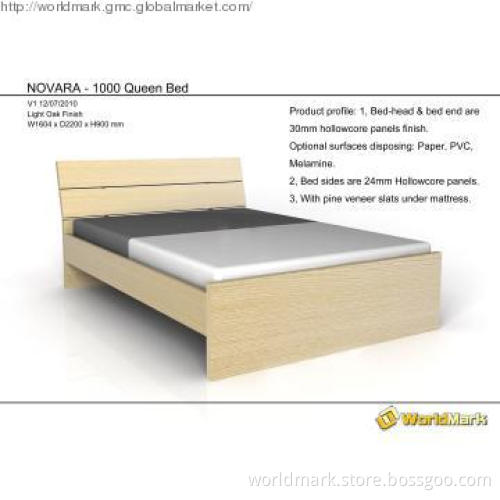 Queen bed with melamine Finish for Bedroom